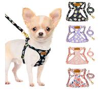 SlowTon Puppy Harness and Leash Sets - Adjustable Lightweight Harness for Small Dogs Kitten, No Pull Escape Proof Vest Harness for Outdoor Walking Running Training Small and Medium Sized Dog