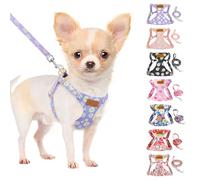 SlowTon Puppy Harness and Leash Sets - Adjustable Lightweight Harness for Small Dogs Kitten, No Pull Escape Proof Vest Harness for Outdoor Walking Running Training Small and Medium Sized Dog