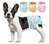 SlowTon Reusable Dog Nappies Female, 3 Pack No Leak Washable Dog Period Pants Super Absorbent Dog Heat Pants Comfortable Sanitary Dog Diapers Adjustable Buttons
