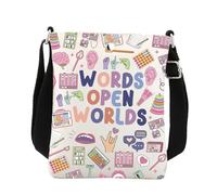 Slp Crossbody Bag Slp Gifts for Speech Language Pathologist Gifts Words Open Worlds Speech Teacher Gift Shoulder Bag