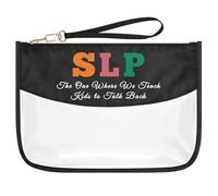 SLP Gift Speech Language Pathologist Gifts Funny Makeup Bag Speech Therapist Appreciation Gifts Speech Therapy Clear Cosmetic Bag Speech Pathology Christmas Birthday Gift for SLP Zipper Toiletry Pouch