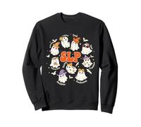 SLP Speech Therapist Ghost Halloween Spooky Vibes Women Sweatshirt