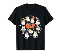 SLP Speech Therapist Ghost Halloween Spooky Vibes Women T-Shirt