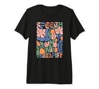SLP Speech Therapist Wildflowers Retro Back to School Premium T-Shirt