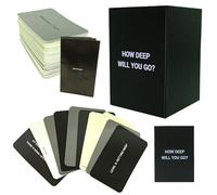 SLPERJE How Deep Will You Go Card Game,Conversation Cards, Game of Questions to Deepen Connection Engaging Questions for Friends, Family and Dates-Fun for Parties, Road Trips, Vacations (1 Set)