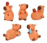SLPERJE Simulation Capybara Model Decorations 5pcs Capybaras Figures Mini Wildl Capybaras Home Decor Toys Diy Accessories Cake Topper Action Figure Toys Mini Figures Set for Kids