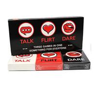 SLPERJE Talk Flirt Dare,Three Game in One Card,Romantic Game Card for Couples, Couples Gift Perfect Date Night Ideas