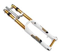 SLRMKK Bike Suspension Fork,White MTB Bicycle Fork Oil Pressure Zoom The Fork The Fork Magnesium Alloy Easy To Install Strong Structure Bicycle Accessories 26 Inches,Undamped