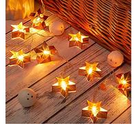 SLRMKK Geometric Metal String Lights, 3M 20LED Star Fairy String Lights Geometric Rose Gold Metal Fairy Lights Battery for Christmas Home Party Decoration