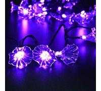 SLRMKK Solar Flower String Lights, Solar Morning Glory Flower 15.7ft/4.8m 20 LED Flower String Lights Waterproof for Home Indoor Garden Lawn Patio Trees Weddings (Warm White)
