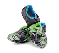 SLS3 Cycling Toe Covers Toe Warmers Cycling | Shoe Warmers | Thermal Cycle Toe Cover | Windproof Waterproof | No More Cold Feet (Green Geo, Small/Medium)