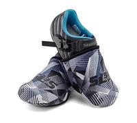 SLS3 Cycling Toe Warmers - Thermal Cycle Toe Cover | Windproof Waterproof | No More Cold Feet (Gray Geo, Large/X-Large)