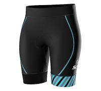SLS3 Tri Shorts for Women - Triathlon Shorts Womens - Super Comfy with Soft Chamois FX - Slim Athletic Fit (Sky Blue, Medium)
