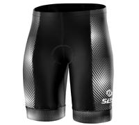 SLS3 Triathlon Shorts Men - Tri Short Mens - Men's Triathlon Shorts - Tri Shorts Black - 2 Pockets FRT (Black/White, Medium)