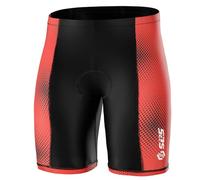 SLS3 Triathlon Shorts Men - Tri Short Mens - Men's Triathlon Shorts - Tri Shorts Black - 2 Pockets FRT (Cardinal Red & Black, Medium)