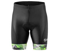 SLS3 Triathlon Shorts Mens - Padded Tri Shorts Mens Triathlon Shorts - 2 Pocket FX Triathalon Shorts, Medium Compression (Black/Green Geo, XL)