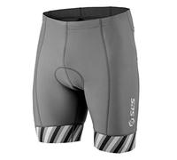 SLS3 Triathlon Shorts Mens - Tri Short Men's - Tri Shorts for Men | 2 Pockets | Black FRT 2.0 German Designed (Gray/Gray Stripes, Medium)