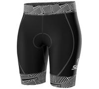 SLS3 Triathlon Shorts Women, Premium FX Fabric - Womens Tri Shorts for All Abilities. Super Comfy Womens Triathlon Shorts (Mono Outline, Small)