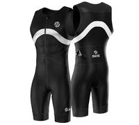SLS3 Triathlon Suit Mens - Premium Pro Trisuit for Men - Lightweight Quick-Dry Sleeveless Tri Suit with Large Back Pocket for Swim Bike Run (Midnight Black, X-Large)