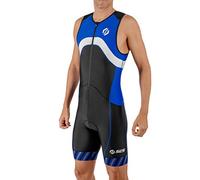 SLS3 Triathlon Suit Mens - Premium Pro Trisuit for Men - Lightweight Quick-Dry Sleeveless Tri Suit with Large Back Pocket for Swim Bike Run (Blue Wave, X-Large)