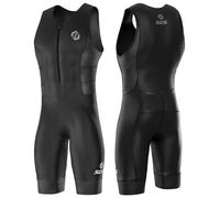 SLS3 Triathlon Suits Mens - Durable FRT Tri Suit Men Triathlon - Sleeveless Trisuit Triathlon Men - Lightweight Mens Triathlon Suit, 2 Pockets (Midnight Black, Small)