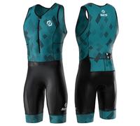 SLS3 Triathlon Suits Mens - Durable FRT Tri Suit Men Triathlon - Sleeveless Trisuit Triathlon Men - Lightweight Mens Triathlon Suit, 2 Pockets (Artic Blue, Large)