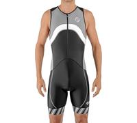 SLS3 Triathlon Suits Mens - Premium Trisuit Triathlon Men - Sleeveless, Quick Drying Tri Kit with Large Back Pocket, Black/Thunder Grey, S