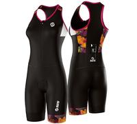 SLS3 Triathlon Suits Women - Durable AG Tri Suit Women, High Performance Design - Breathable Quick Dry Womens Trisuit, No Shelf Bra (Flora, Large)