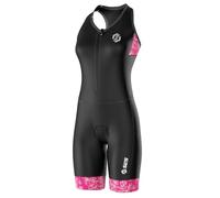 SLS3 Triathlon Suits Women - One Piece Tri Suit Women with Comfortable and Durable FRT Fabric - No Shelf Bra (Pink Rose, Small)