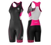 SLS3 Triathlon Suits Women - Premium Pro Womens Tri Suit Sleeveless - Breathable Quick-Dry Trisuit with Slim Athletic Fit, No Shelf Bra, Anti-Friction Seams (Sky Pink, XL)