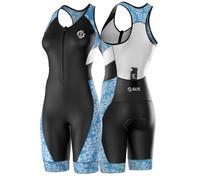 SLS3 Triathlon Suits Women - Premium Pro Womens Tri Suit Sleeveless - Breathable Quick-Dry Trisuit with Slim Athletic Fit, No Shelf Bra, Anti-Friction Seams (Blue Rose, S)