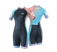 SLS3 Womens Triathlon Suit - Elite Aero Sleeved Trisuit Women, Tri Suit, Quick-Dry, Italian Chamois, Ready for Any Distance (Sky, X-Small)