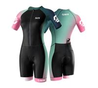 SLS3 Womens Triathlon Suit - Elite Aero Sleeved Trisuit Women, Tri Suit, Quick-Dry, Italian Chamois, Ready for Any Distance (Aurora, Large)