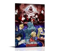 SLSCSXYP Fullmetal Alchemist Great Hot-Blooded Anime Canvas Poster Wall Art Decorative Painting Bedroom Painting Posters 20x30inch(50x75cm) Frame-style