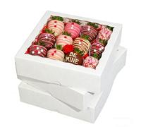 SLShePack 12Pack 9X9X2.5 Inches White Bakery Boxes,Pie Boxes with Clear Window Treat Boxes for Chocolate Strawberries, Pastries, Muffins, Donuts,Cookie,Breakable Heart
