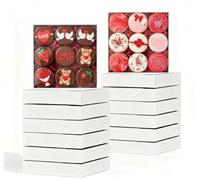 SLShePack 25PCS 6x6x1.25 Inches Baking Boxes with Clear display lid for Cookies,Macaron,Cakesicle,Dount,Pastry,Chocolate Covered Ores or More