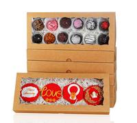 SLShePack 50PCS 12x5x1.5Inch Cookies Boxes with Window Bakery Boxes Macaron Boxes Cakesickle Boxes Chocolate Truffle Boxes Donut Treat Boxes for Christmas Valentine's Easter Mother's Day