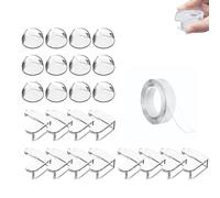 SLshiBo Pack of 24 Baby Transparent Corner Protectors 2 Shapes Edge Protection Rubber Self-Adhesive with Strong Adhesive Tape for Various Furniture to Protect Baby from Injury