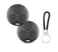 SLshiBo Set of 2 key housing for Smart Fortwo 450 MC01 Roadster Cabrio Coupe 98-07 3 button housing of remote control, car key housing with key fob pilot car key