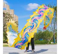 SLSKO Dragon Dance Fitness Ribbon Dragon Dance Ribbon With Dragon Head Silk-Like Multicolor Multiple(Yellow,8M)