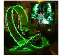 SLSKO Dragon Dance Fitness Ribbon Dragon Poi Fitness Dance Prop Set With LED Lights Dragon Head Multicolor 6-10 M(Red,8 M (26 Ft))(Green,10 M (33 Ft))