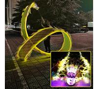 SLSKO Dragon Dance Fitness Ribbon Dragon Poi Fitness Dance Prop Set With LED Lights Dragon Head Multicolor 6-10 M(Red,8 M (26 Ft))(Yellow,8 M (26 Ft))