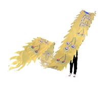 SLSKO Dragon Dance Fitness Ribbon Dragon Poi Ribbon 26ft Long with Dragon Head Washable Multicolor(Yellow)