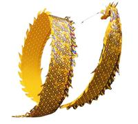 SLSKO Dragon Dance Fitness Ribbon Plastic Head Dragon Poi Dance Ribbon with Rope 8m/10m(8 M (26 Ft))(8 M (26 Ft))