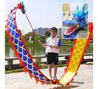 SLSKO Dragon Dance Ribbons Dragon Poi Ribbon With Dragon Head For Kids And Beginners Multicolor Multiple Sizes(Red,2 M (6.5 Ft))(Blue,2 M (6.5 Ft))