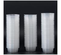 SLSON 100 Pcs Gecko Food and Water 0.5oz Plastic Transparent Feeder Cups for Reptile Feeding Bowls for Crested Gecko Lizard Bearded Dragon, Small Pet Ledge Accessories