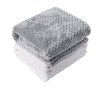 SLSON 2 Pack Pet Blankets for Puppies, Washable Dog Blankets for Small Dogs Pet Throw Blanke for Bed Covers, Couch, Sofa, Crate, Warm Soft Cat Blankets for Indoor Cats (Grey and White)