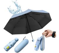SLTAXAR Compact Umbrella Storm Resistant with 8 Ribs Pocket Umbrella Mini Umbrella Pocket Umbrella Folding UV Umbrella Mini Umbrella Lightweight Mini Umbrella Women for Handbag, blue, S