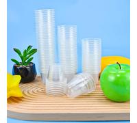 SLTAXAR Pack of 100 Plastic 4cl/40ml Shot Glasses - Transparent, Reusable, BPA-Free, Ideal for Parties, Weddings, Tastings