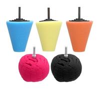 SLTG2020 5Pcs Burnishing Foam Sponge Polishing Cone Ball Buffing Pad Car Wheel Hub Cleaner Set
